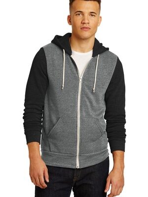 DISCONTINUED  Alternative Colorblock Rocky Eco  -Fleece Zip Hoodie. AA32023