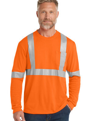 CornerStone ®  ANSI 107 Class 2 Long Sleeve Safety T-Shirt. CS401LS
