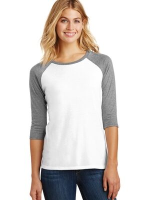 District ®  Women's Perfect Tri ®  3/4-Sleeve Raglan. DM136L