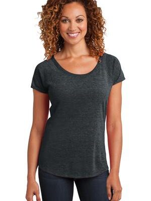 DISCONTINUED  District Made ®  Ladies Tri-Blend Scoop Tee. DM443