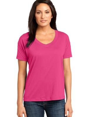 DISCONTINUED  District Made ®  - Ladies Modal Blend Relaxed V-Neck Tee. DM480
