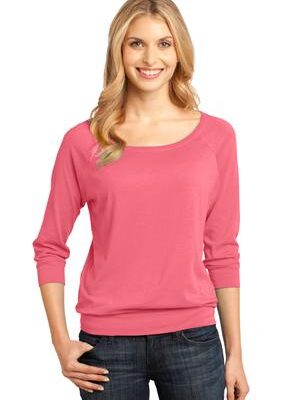DISCONTINUED  District Made ®  - Ladies Modal Blend 3/4-Sleeve Raglan DM482