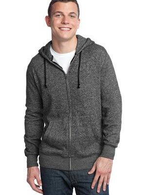 DISCONTINUED  District ®  - Young Mens Marled Fleece Full-Zip Hoodie DT192