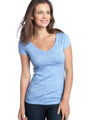 DISCONTINUED  District ®  - Juniors Extreme Heather V-Neck Tee DT2001