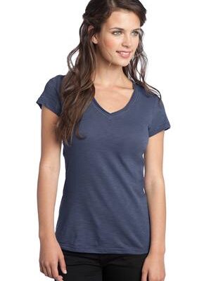 DISCONTINUED  District ®  Juniors Slub V-Neck Tee. DT240