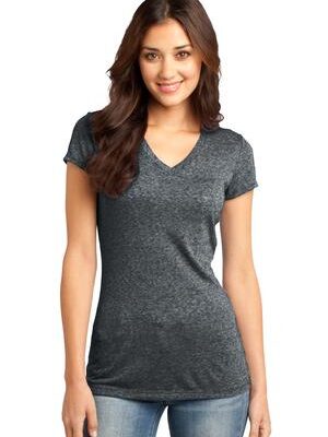 DISCONTINUED  District ®  - Juniors Microburn ®  V-Neck Tee. DT261