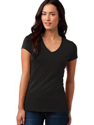 DISCONTINUED  District ®  Juniors Soft Wash V-Neck Tee. DT4501