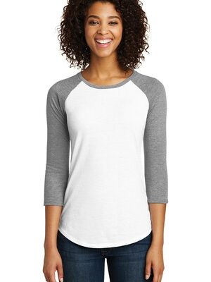DISCONTINUED  District ®  Women's Fitted Very Important Tee ®  3/4-Sleeve Raglan. DT6211