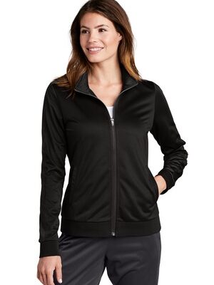 Sport-Tek  ®  Ladies Tricot Sleeve Stripe Track Jacket. LST94