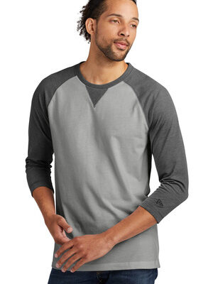 DISCONTINUED  New Era  ®  Sueded Cotton Blend 3/4-Sleeve Baseball Raglan Tee. NEA121