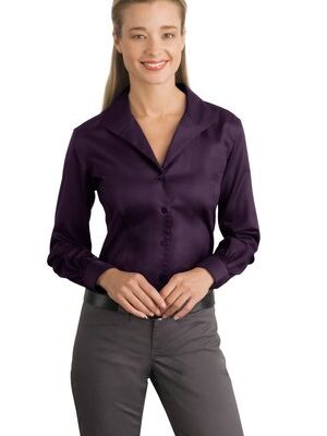 DISCONTINUED  Red House® - Ladies Herringbone Non-Iron Button-Down Shirt. RH48