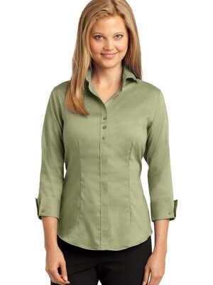 DISCONTINUED  Red House ®  Ladies 3/4-Sleeve Nailhead Non-Iron Shirt. RH69